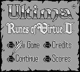 Ultima - Runes of Virtue II Title Screen